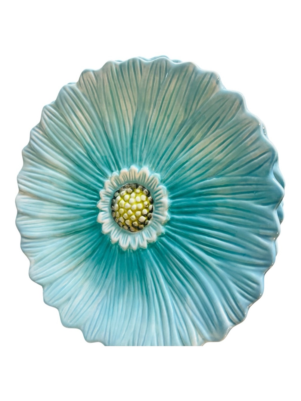 Set of 8 Maxcera Daisy Blue Floral 8 Inch Dessert Salad Plates Embossed - Picture 4 of 5